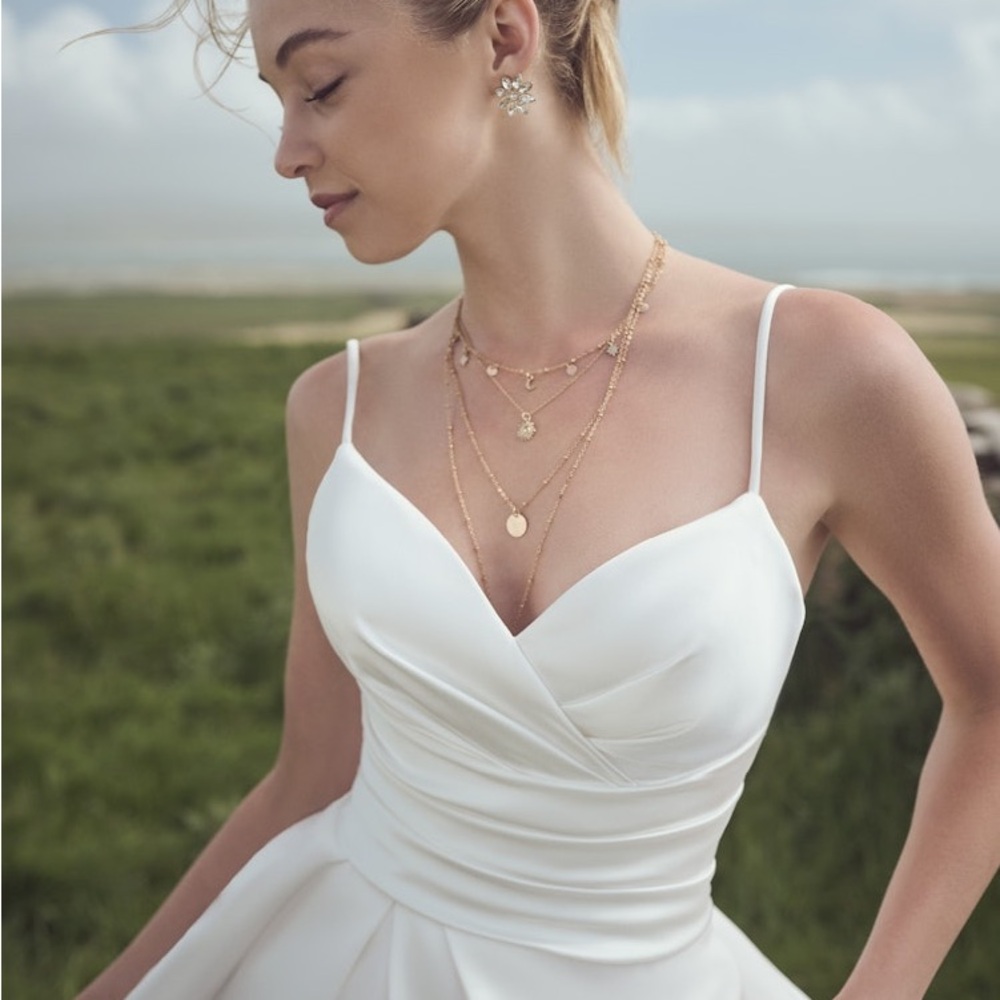Maggie Sottero White Satin Gown